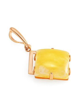 Stylish Geometric Golden Pendant With Bright Amber Stone The Picasso, image , picture 3