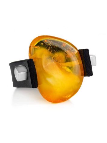 One Size Mens Ring With Amber The Grunge, Ring Size: / 23, image , picture 3