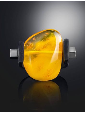 One Size Mens Ring With Amber The Grunge, Ring Size: / 23, image , picture 2