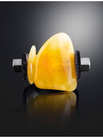 Amber Designer Unisex Ring The Grunge, Ring Size: 13 / 22, image , picture 2