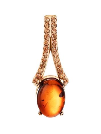Amber Pendant In Gold With Champagne Crystals The Raphael, image , picture 3