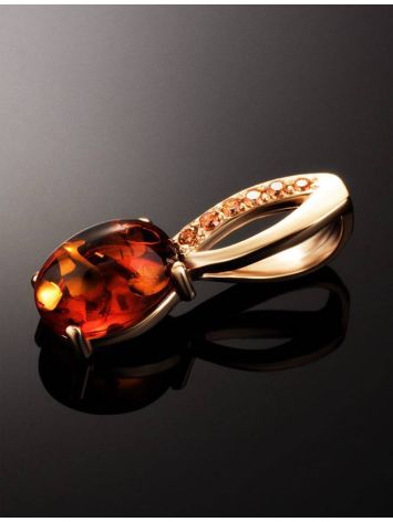 Amber Pendant In Gold With Champagne Crystals The Raphael, image , picture 2