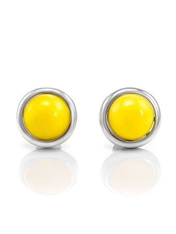 Bright Honey Amber Studs In Sterling Silver The Berry, image , picture 3