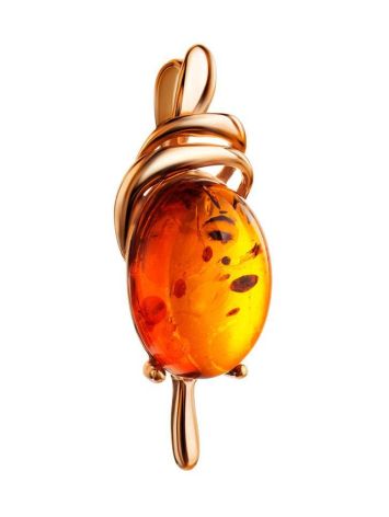 Bright Golden Pendant With Cognac Amber The Sigma, image , picture 3