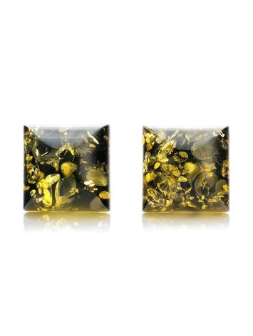 Green Amber Stud Earrings The Ovation, image , picture 3