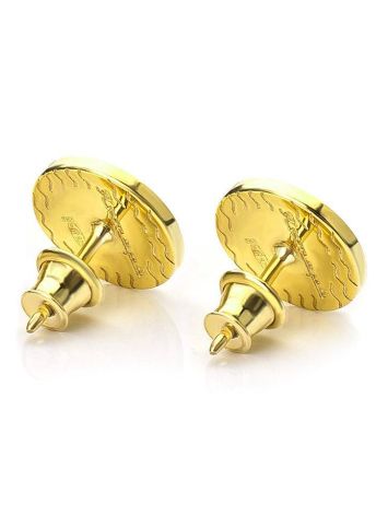 Amber Studs In Gold-Plated Silver The Monaco, image , picture 5