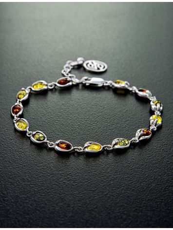 Silver Amber Link Bracelet The Astrid, image , picture 2