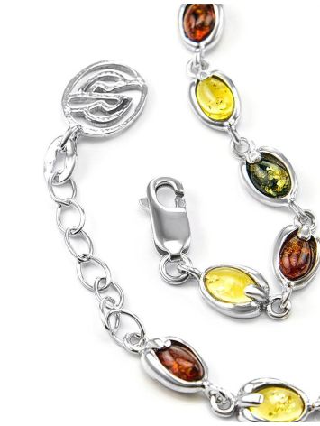 Silver Amber Link Bracelet The Astrid, image , picture 4
