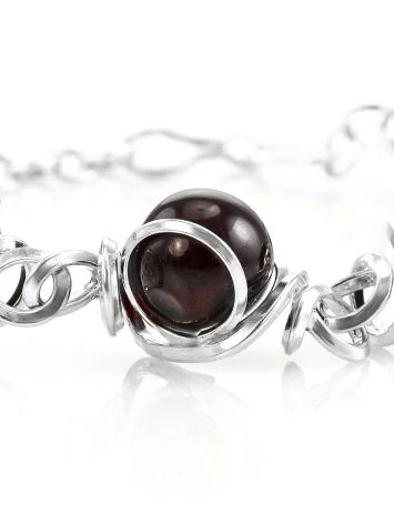 Cherry Amber Link Bracelet In Sterling Silver The Flamenco, image , picture 3