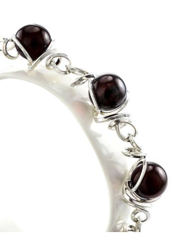 Cherry Amber Link Bracelet In Sterling Silver The Flamenco, image , picture 2