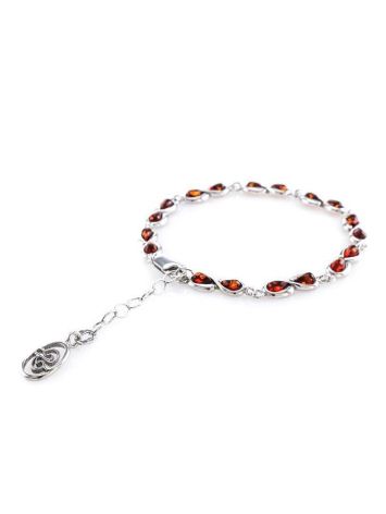 Cognac Amber Link Bracelet In Silver The Amour, image , picture 4