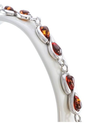 Cognac Amber Link Bracelet In Silver The Amour, image , picture 2