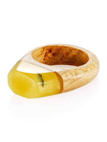 Exotic Style Wooden Amber Ring The Indonesia, Ring Size: 8 / 18, image , picture 3