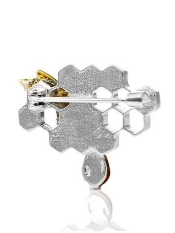 Multicolor Amber Brooch In Sterling Silver The Bee, image , picture 5