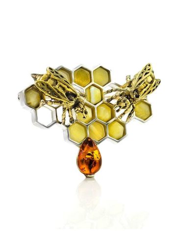 Designer Amber Brooch In Sterling Silver The Bee, image , picture 4