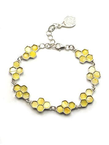 Link Amber Bracelet In Sterling Silver The Bee, image , picture 3
