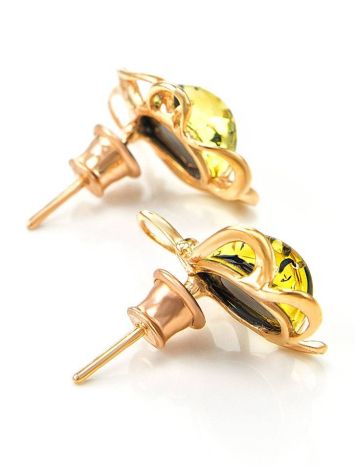 Amber Stud Earrings In Gold-Plated Silver The Daisy, image , picture 3