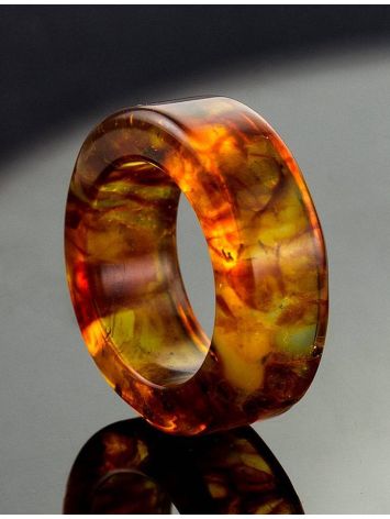 Cognac Amber Band Ring The Magma, image , picture 4