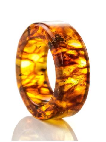 Cognac Amber Band Ring The Magma, image , picture 5