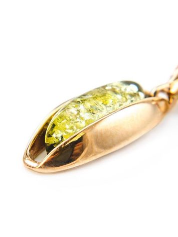 Golden Pendant With Bright Green Amber The Sophia, image , picture 2