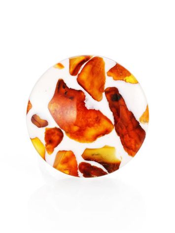 Cognac Amber Adjustable Ring With Jewelry Polymer The Dalmatian, Ring Size: Adjustable, image , picture 3