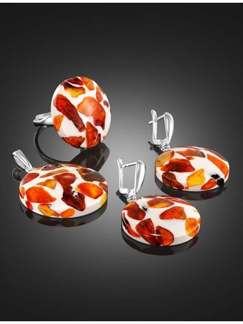 Cognac Amber Adjustable Ring With Jewelry Polymer The Dalmatian, Ring Size: Adjustable, image , picture 4