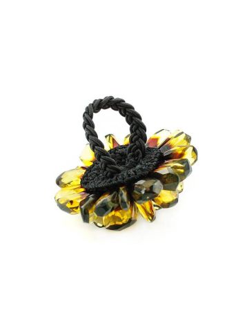 Green Amber Ring The Chrysanthemum, Ring Size: Adjustable, image , picture 6