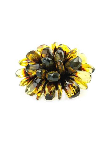 Green Amber Ring The Chrysanthemum, Ring Size: Adjustable, image , picture 5