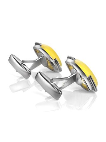 Amber Cufflinks In Sterling Silver The Petal, image , picture 3