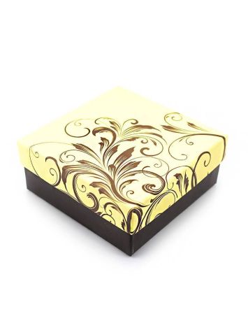 Ornate Beige Cardboard Gift Box, image 