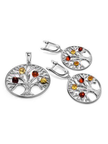Fabulous Silver Amber Earrings The Tree of Life, image , picture 5