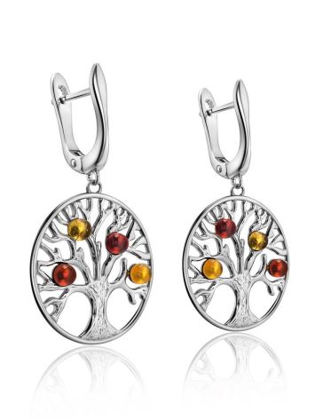 Fabulous Silver Amber Earrings The Tree of Life, image , picture 4
