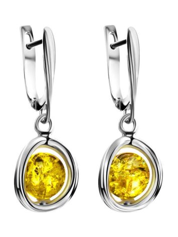 Lemon-Sparkling Amber Earrings In Sterling Silver The Flamenco, image , picture 3