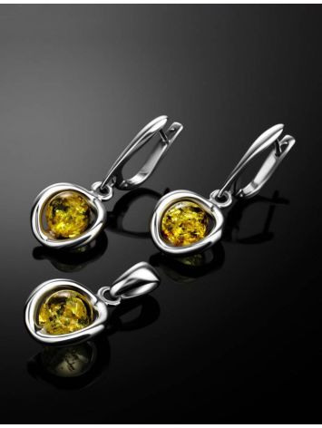 Lemon-Sparkling Amber Earrings In Sterling Silver The Flamenco, image , picture 4