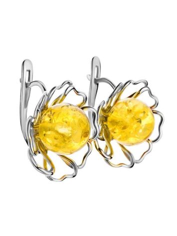 Floral Amber Earrings In Sterling Silver The Daisy, image , picture 4
