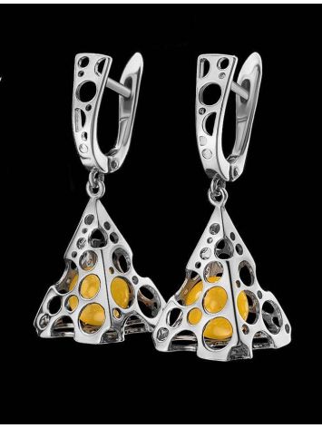 Amber Earrings In Sterling Silver The Geneva, image , picture 3
