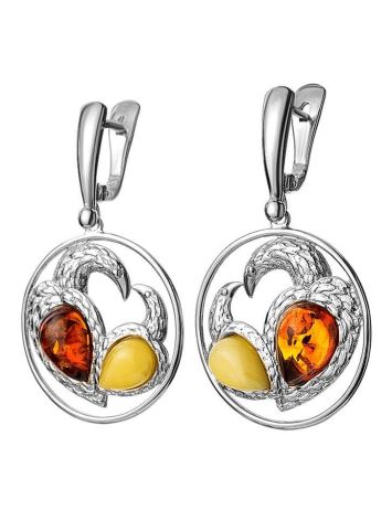 Bold Round Silver Amber Dangles The Lyric, image , picture 4