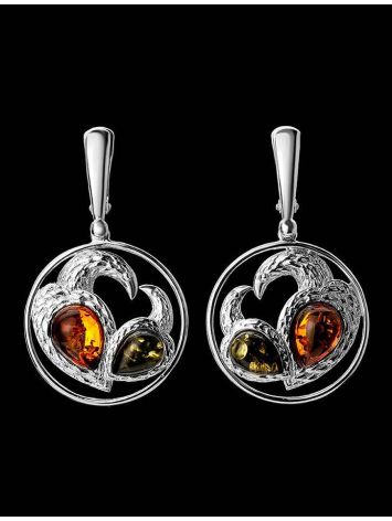 Fabulous Amber Dangle Earrings In Sterling Silver The Eagles, image , picture 4