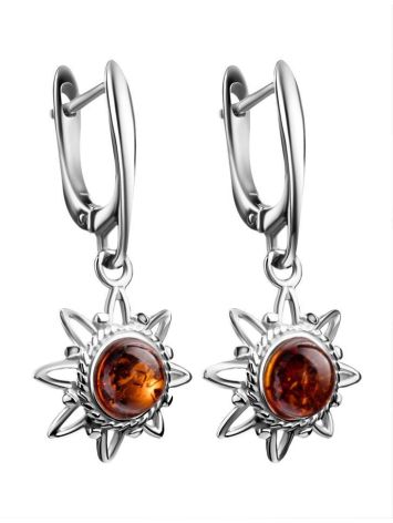 Sterling Silver Dangles With Cognac Amber The Helios, image , picture 3