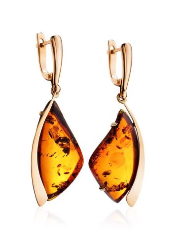 Classy Golden Dangle Earrings With Amber The Palladio, image , picture 3