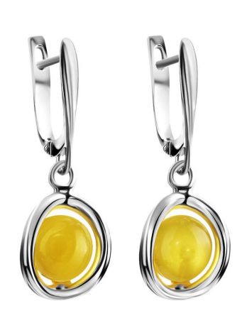 Honey-Sweet Amber Earrings In Sterling Silver The Flamenco, image , picture 3