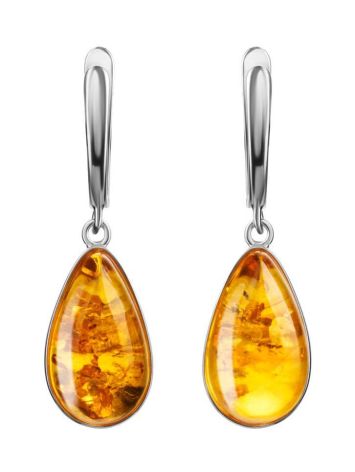 Amber Silver Drop Earrings The Pulse, image , picture 3