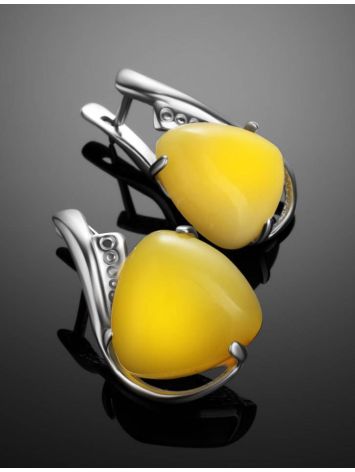 Honey Amber Earrings In Sterling Silver The Acapulco, image , picture 2