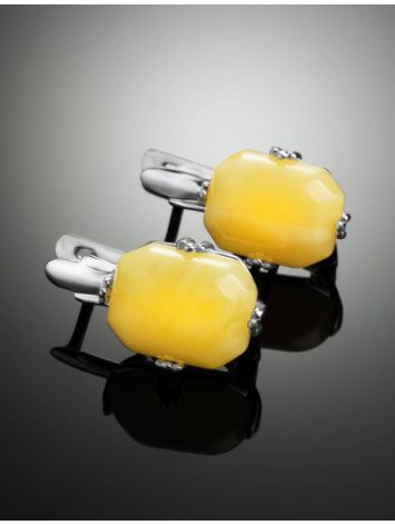 Faceted Amber Earrings In Sterling Silver The Jazz, image , picture 2