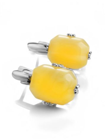 Faceted Amber Earrings In Sterling Silver The Jazz, image , picture 4