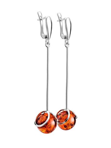 Drop Amber Earrings In Sterling Silver The Flamenco, image , picture 4