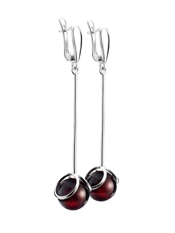 Cherry Amber Earrings In Sterling Silver The Flamenco, image , picture 4