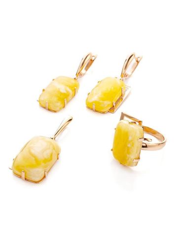 Geometric Cloudy Amber Golden Dangles The Picasso, image , picture 4