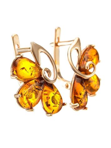 Refined Amber Earrings In Gold The Dandelion, image , picture 3