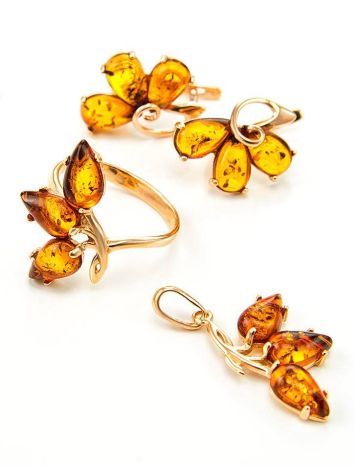 Refined Amber Earrings In Gold The Dandelion, image , picture 5